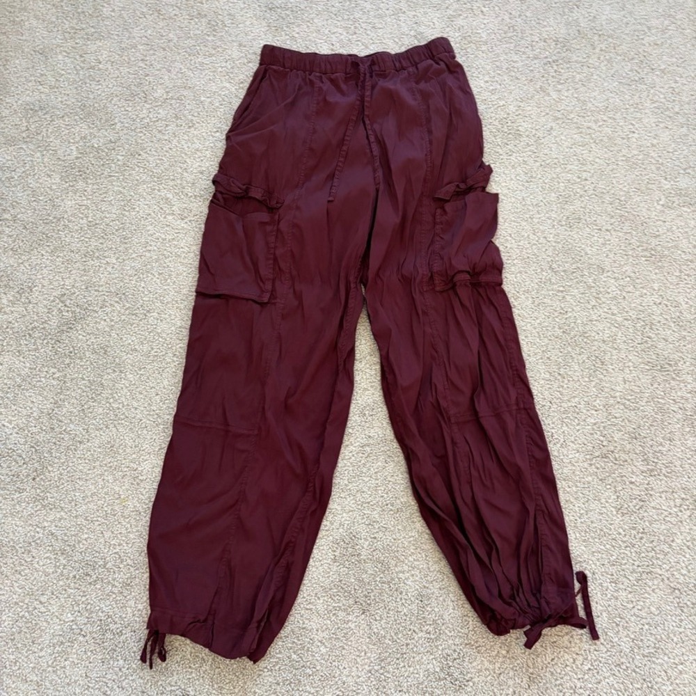 lululemon athletica Wide Leg Cargo Pants in Deep Burgundy